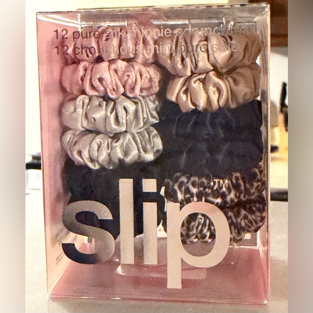 Slip Leopard Print Silk Hair Scrunchies set of 12